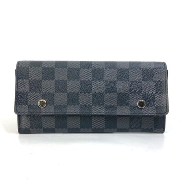 LOUIS VUITTON Long Wallet Purse N63084 Damier Grafitto Canvas black Damier Grafitte Portefeuille Ron Modular mens Used Authentic
